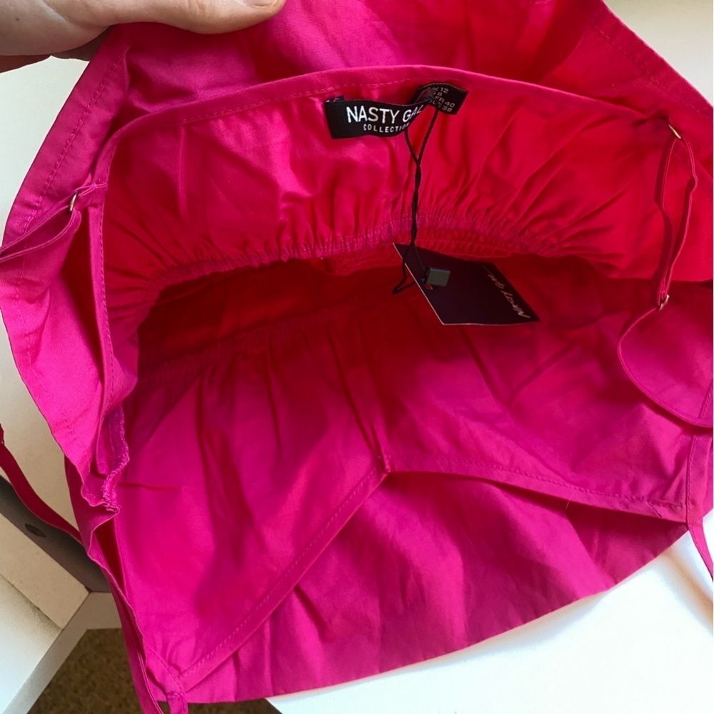 NWT Nasty Gal Hot pink Peplum Cami tank top size 8 - Picture 10 of 12